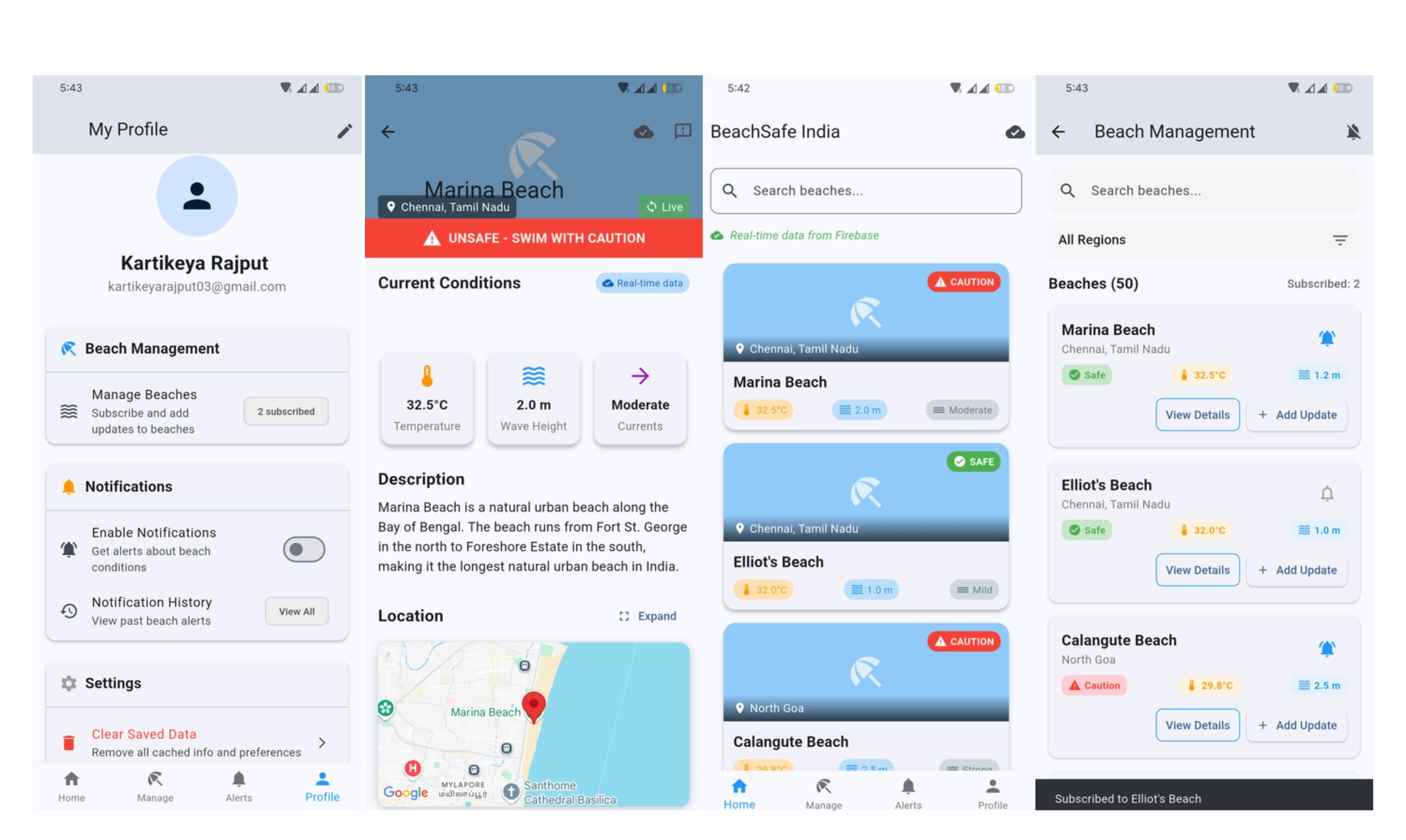BeachSafe India project screenshot