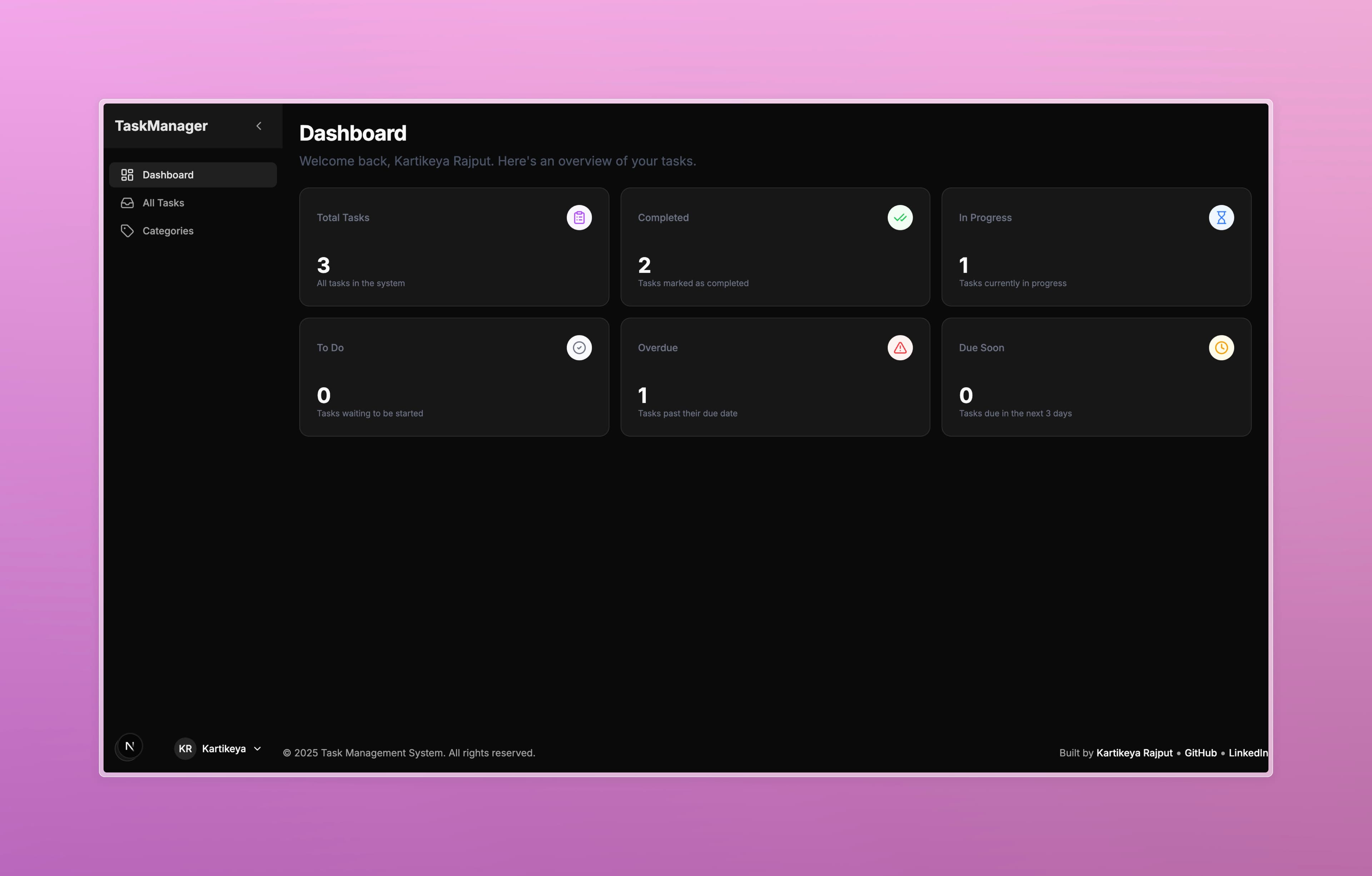 Task Management App project screenshot
